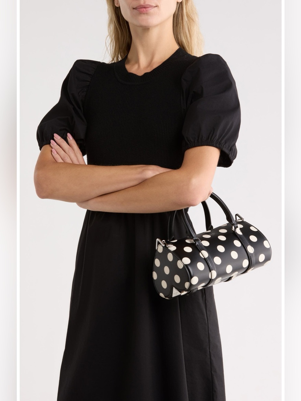 Kate Spade New York Spade Icon Dot Leather Barrel Bag